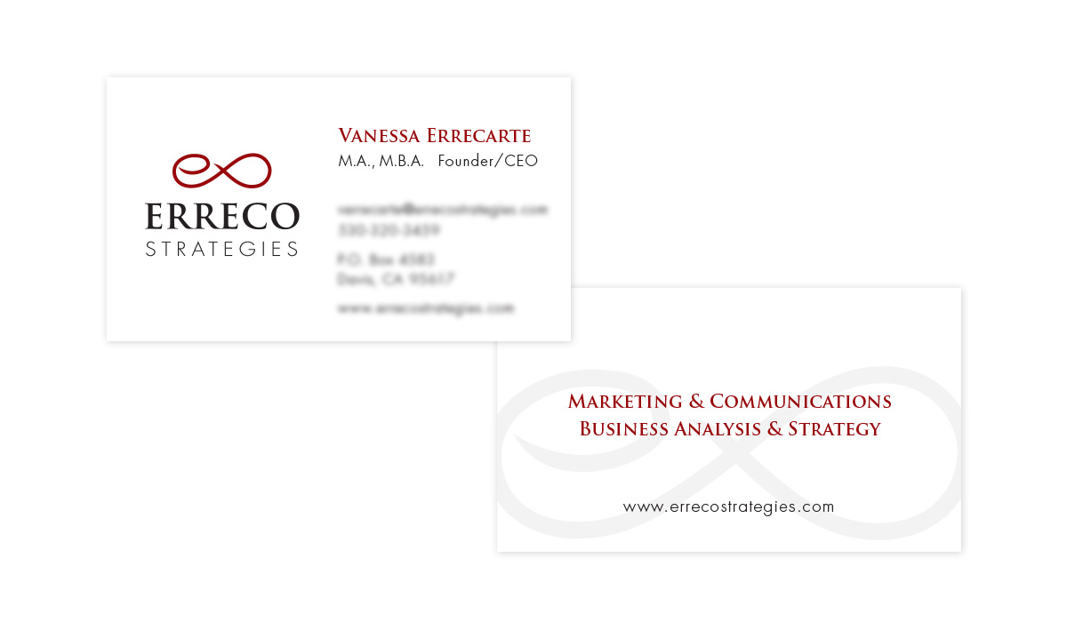Erreco Strategies business card design