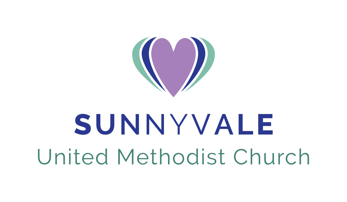 logo design for Sunnyvale United Methodist Church featuring a layered heart